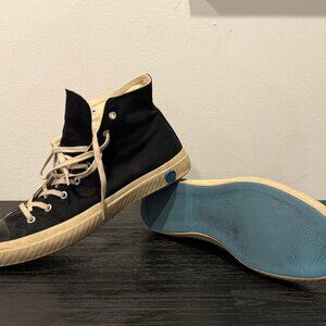 Shoes Like Pottery High Top Sneakers Black Canvas Blue Sole Japan Size 9